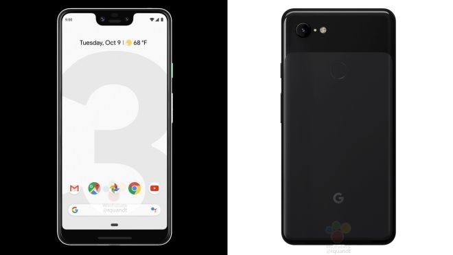 This is apparently an official render of the Pixel 3 XL in black. Credit: WinFuture / @rquandt