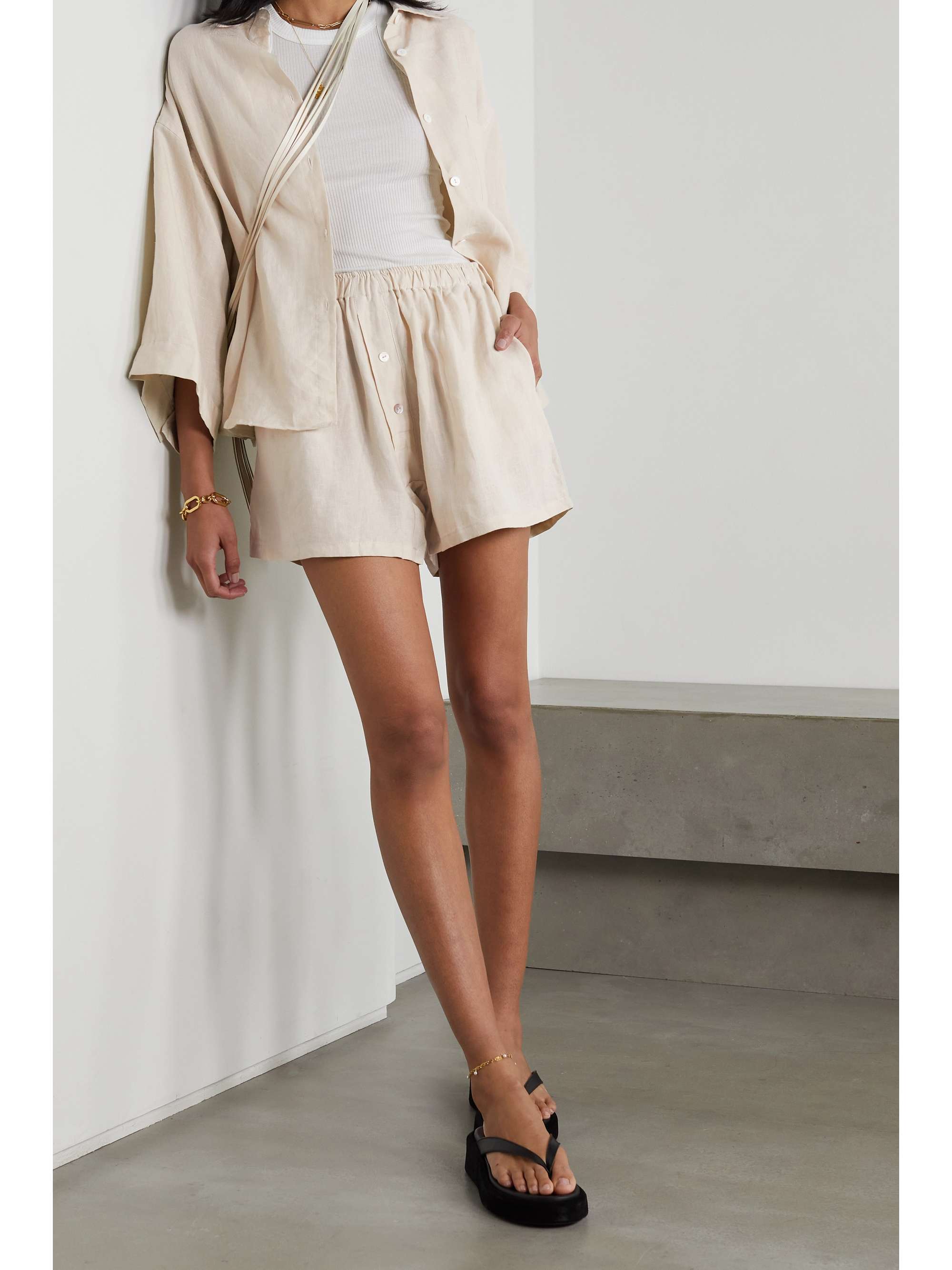 The 03 Washed-Linen Shirt and Shorts Set