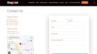Screenshot of Firepoint’s contact us page