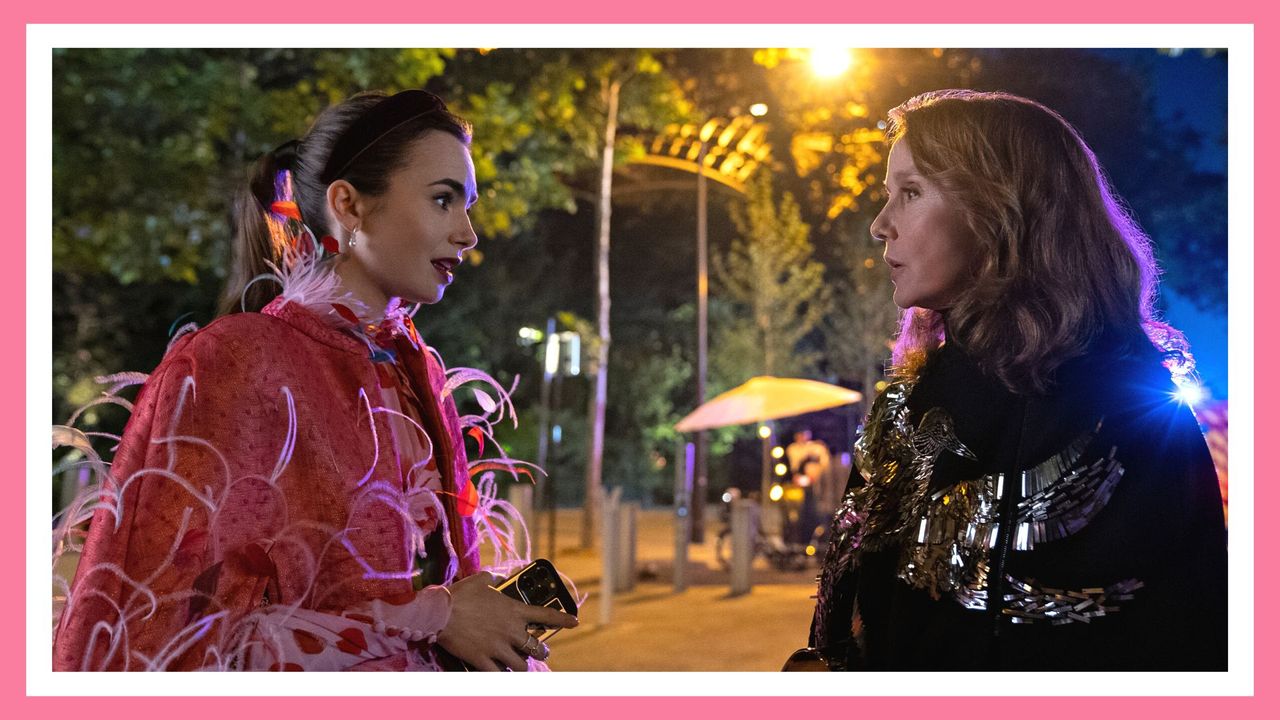 Lily Collins as Emily, Philippine Leroy-Beaulieu as Sylvie Grateau in episode 301 of Emily in Paris