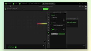 A screenshot showing how you can remap the Razer Monitor Stand Chroma's customizable button in the Razer Synapse app