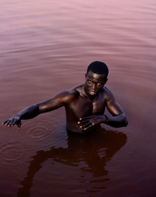 Joshua Woods' photograph, Black Power, 2019, part of Antwaun Sargent's exhibition in St. Louis