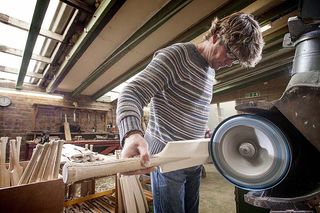 Cricket Bat Maker Andrew Kember at Salix The Batmakers, Maidstone. Andrew Kember of Salix cricket bats (Photo ©Richard Cannon / Country Life)