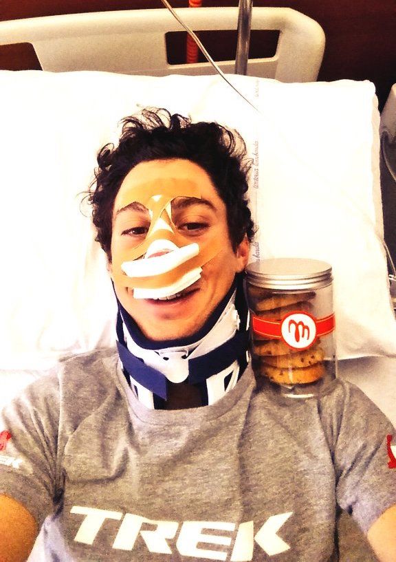 Fabio Felline after his operation on his nose