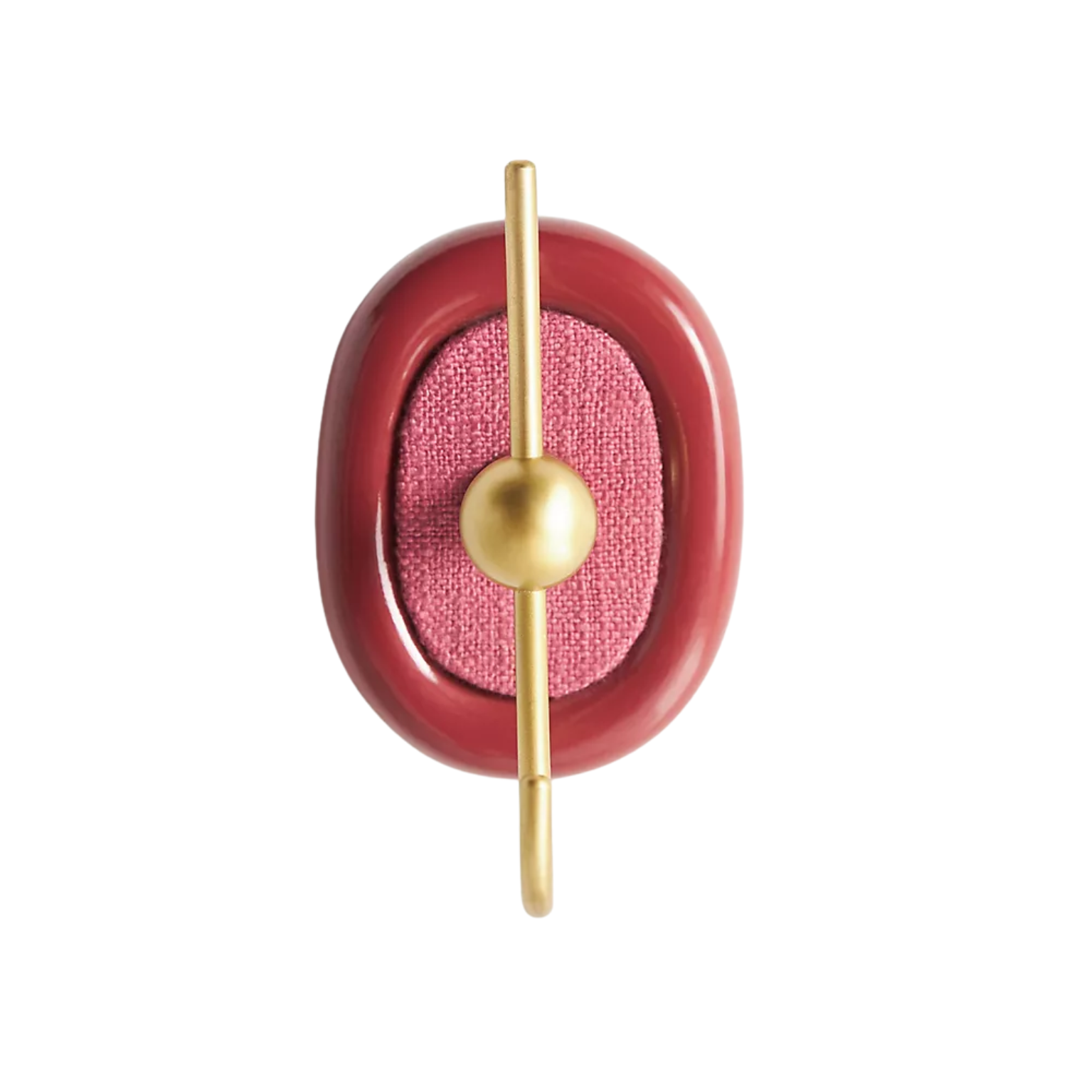 A wine red hook with gold hardware