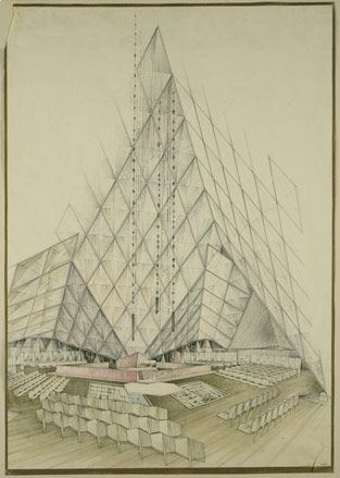 Presentation and design drawings for the ’Crystal Chapel’ at the University of Oaklahoma, 1949