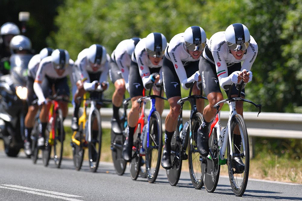 Team Sky were runner-up in the Tour's team time trial