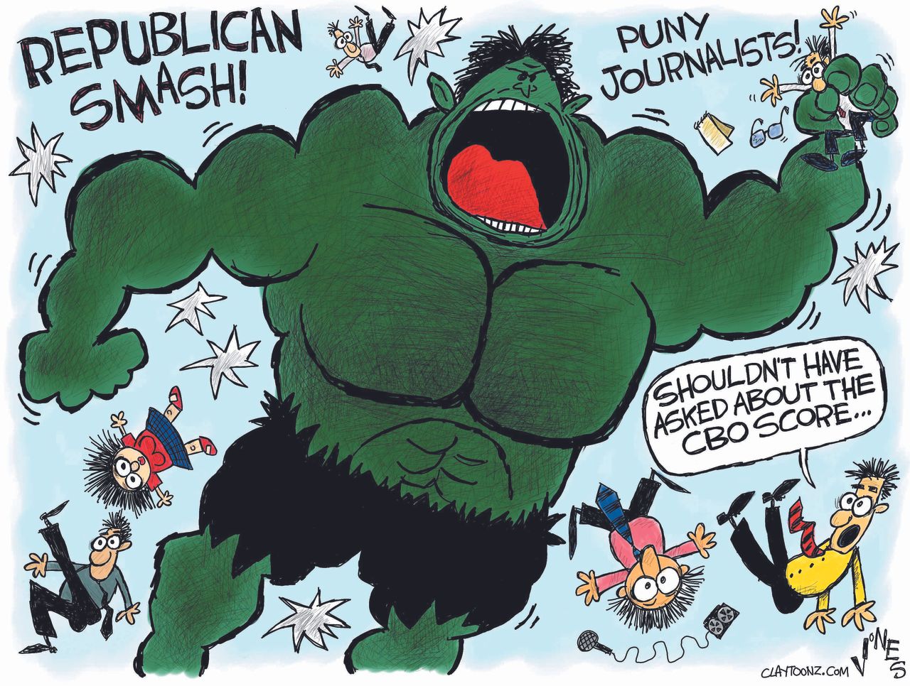 Political cartoon U.S. Republican Hulk Gianforte Montana Election GOP