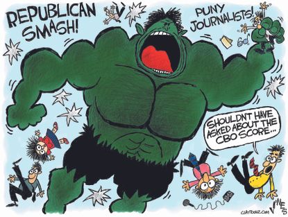 Political cartoon U.S. Republican Hulk Gianforte Montana Election GOP