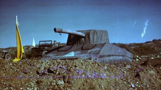 The WWII Ghost Army unit used inflatable military equipment, such as the pictured armored vehicle, to fool German forces. They operated from May 1944 through the end of the war in 1945. 