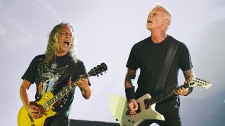 James Hetfield and Kirk Hammett performing live
