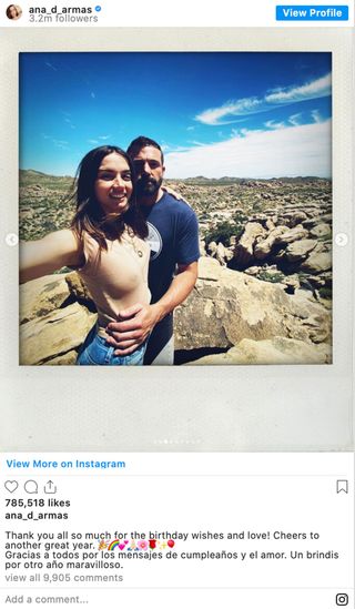 Ben Affleck and Ana de Armas Instagram screenshot.