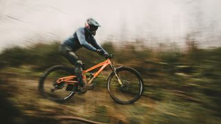 Orange Factory Racing rider putting the Switch 7 team edition to the test in Wales