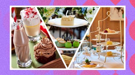 Afternoon places in London, three images sliced together