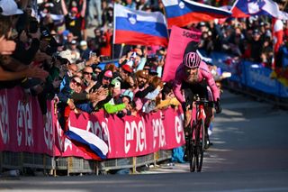Giro d'Italia 2023: Geraint Thomas en route to losing the Giro lead in the closing metres of the Monte Lussari time trial