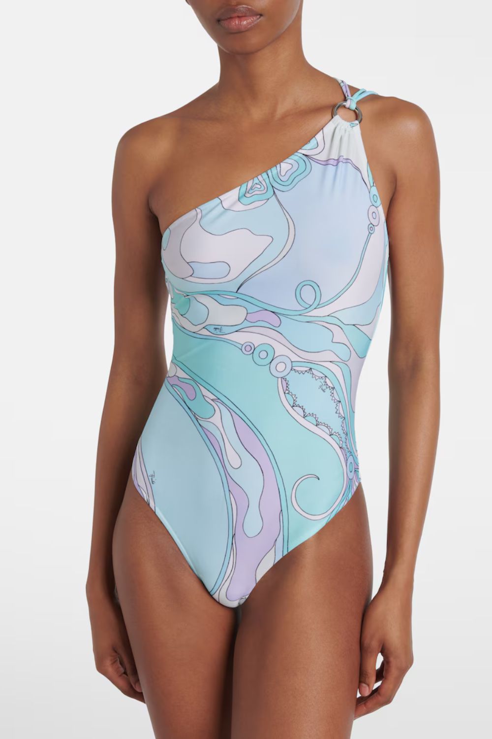 Pucci Orchidee one-shoulder swimsuit