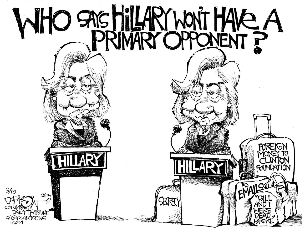 Political cartoon U.S. Hillary Clinton election