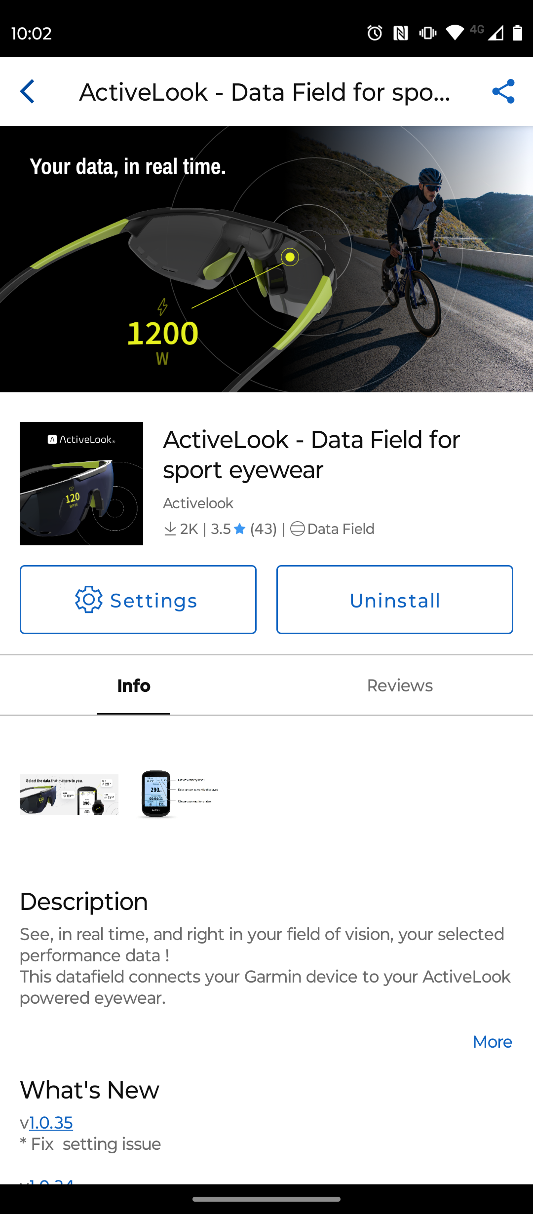 Engo 2 Head-up display glasses