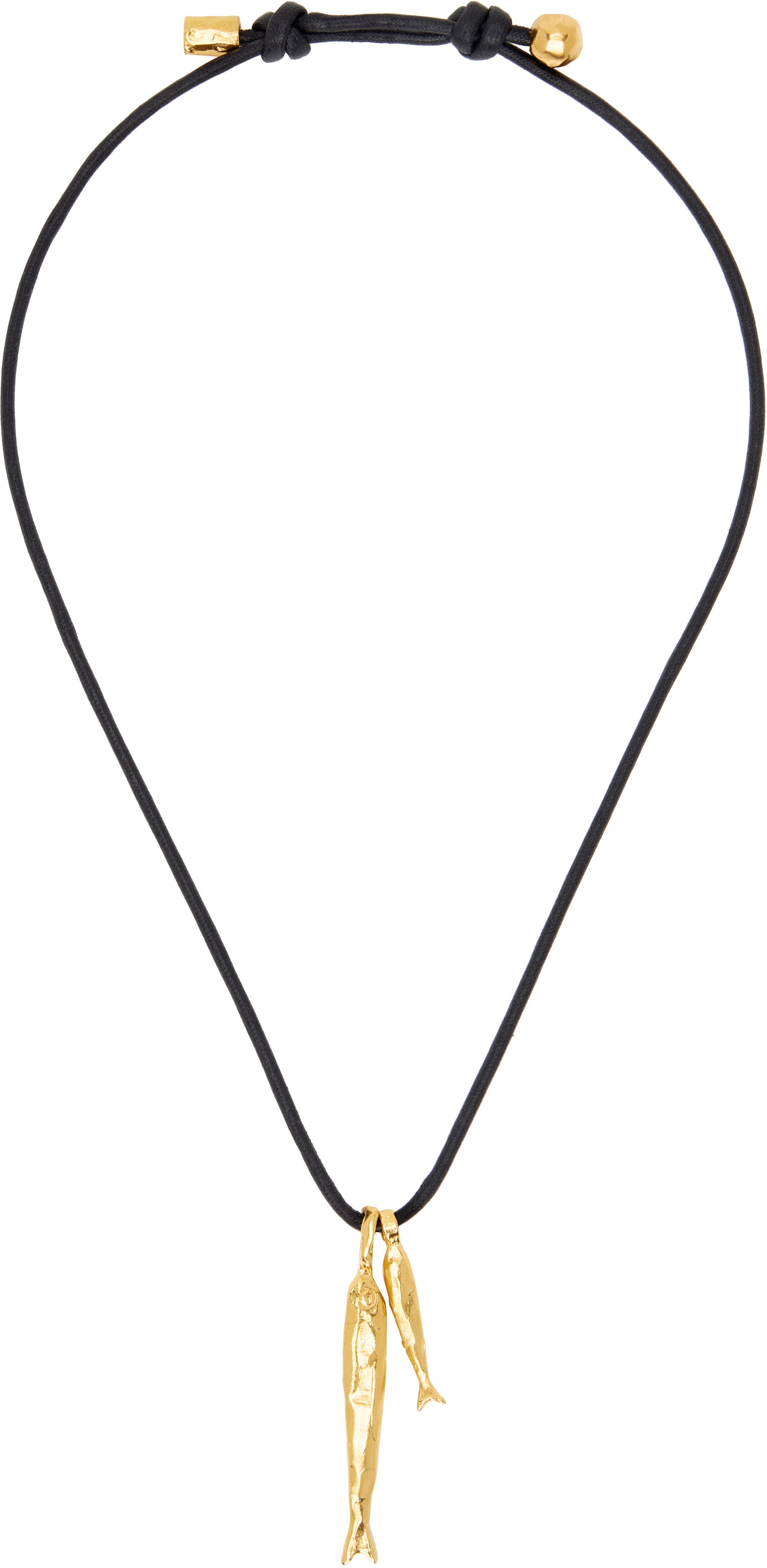 Black & Gold 'the Gone Fishing' Necklace