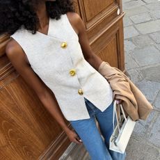 @emmanuellek_ in a Parisian trench coat outfit 