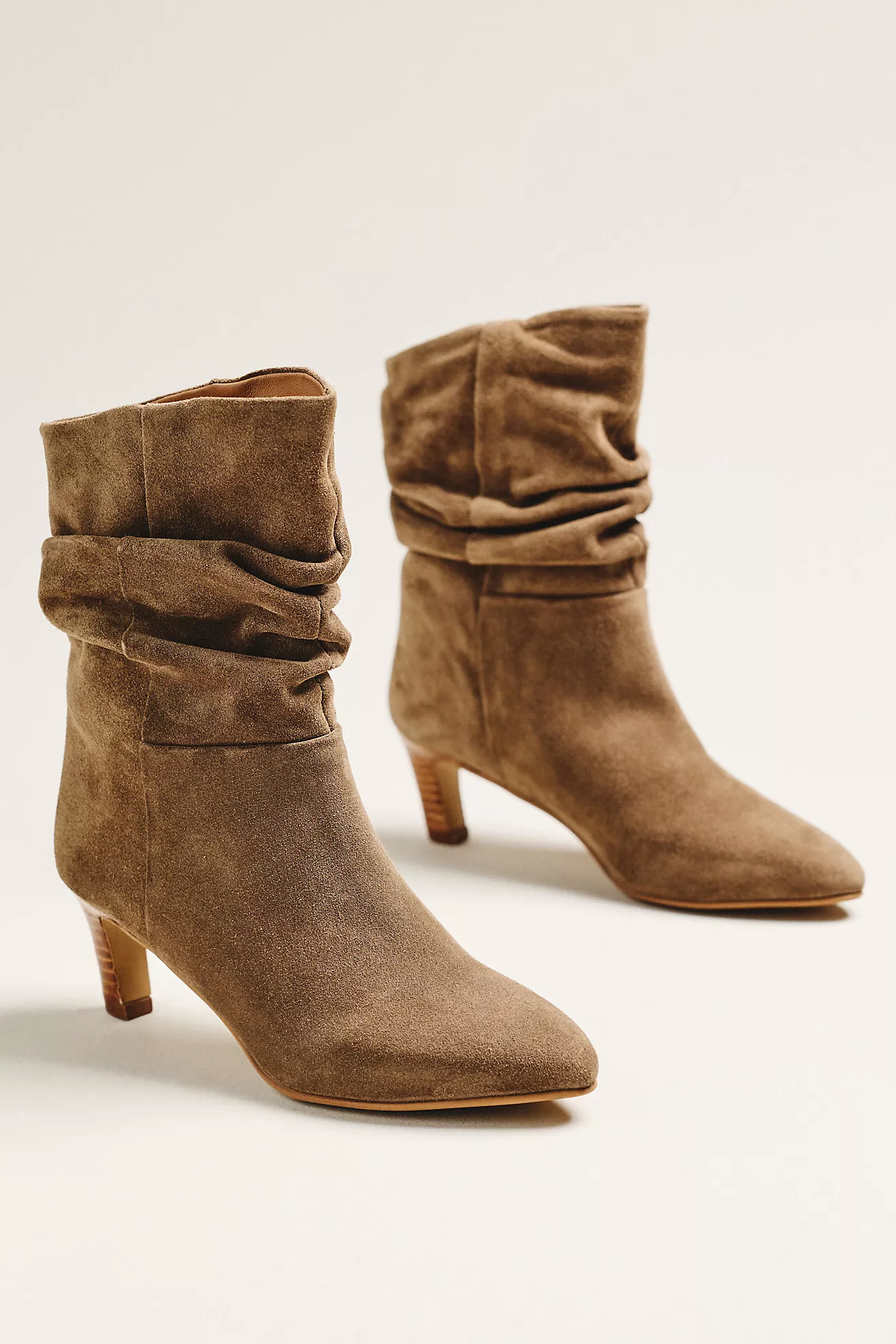 By Anthropologie Suede Scrunch Boots