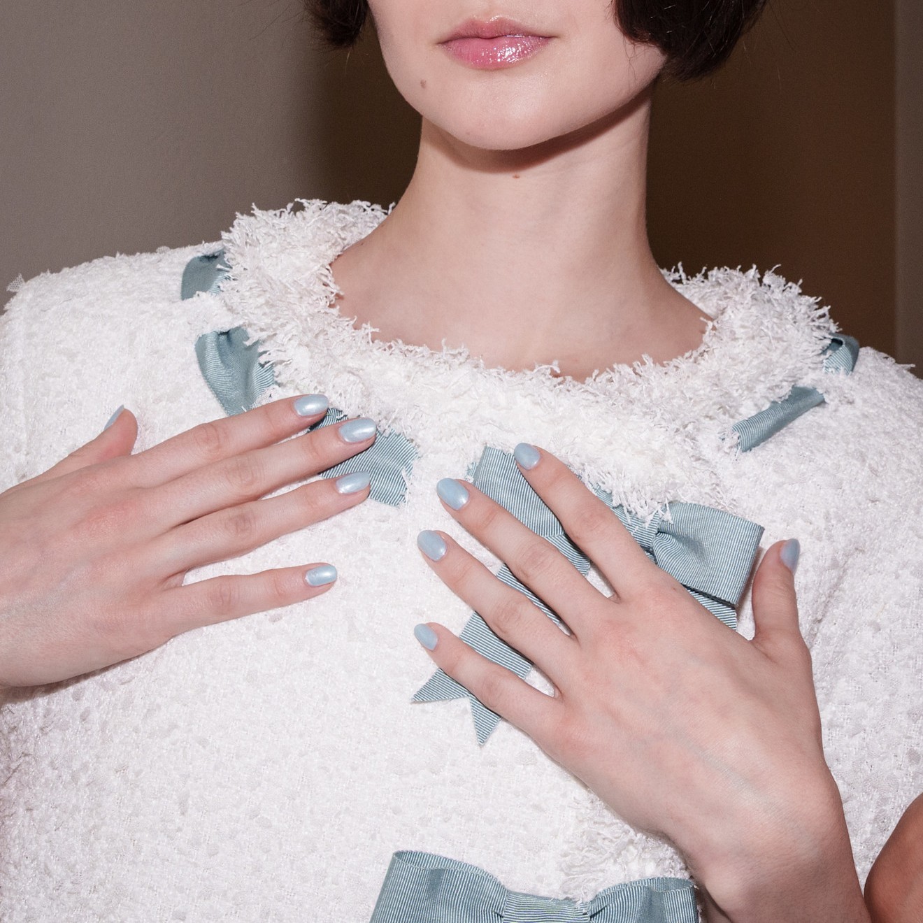 Photo of taffeta nails at Sandy Liang F/W 26