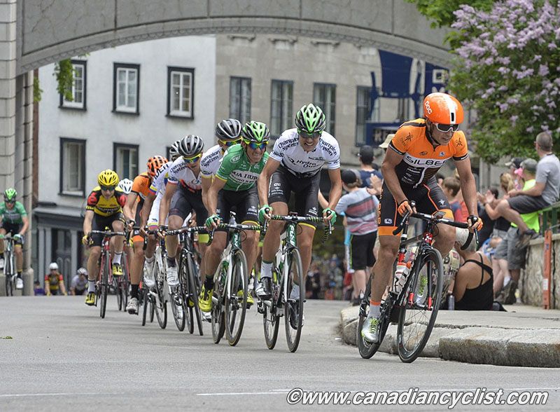 The peloton in full flight at the Tour de Beauce.