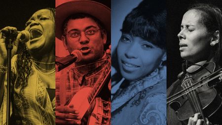 Composite of musicians Shemekia Copeland, Dom Flemons, Linda Martell and Rhiannon Giddens