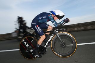 MONACO, FRANCE - JULY 21: Jonas Vingegaard Hansen of Denmark and Team Visma | Lease a Bike sprints during the 111th Tour de France 2024, Stage 21 a 33.7km individual time trial from Monaco to Nice / #UCIWT / on July 21, 2024 in Monaco, France. (Photo by Dario Belingheri/Getty Images)