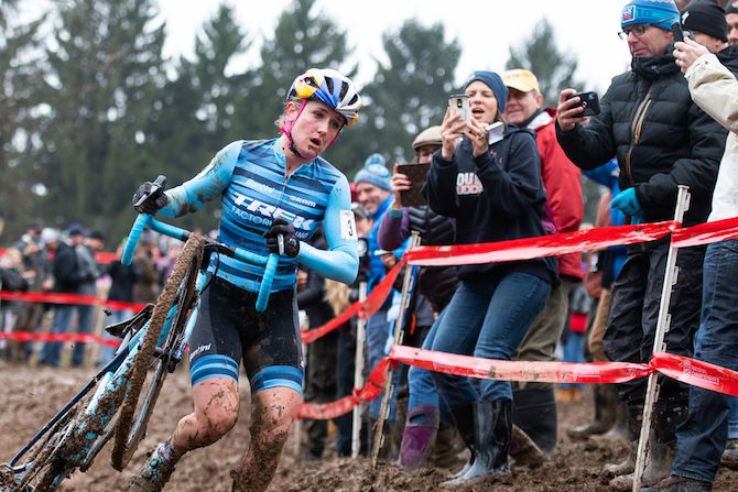 Ellen Noble runs her bike