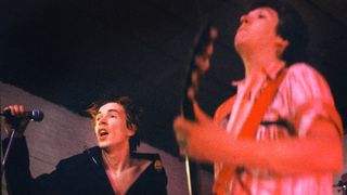 Johnny Rotten and Steve Jones performing in the Netherlands, 1977