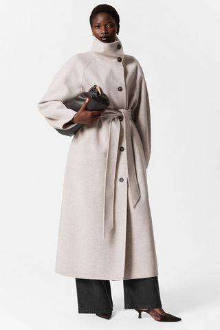 & Other Stories Funnel-Collar Wool Coat