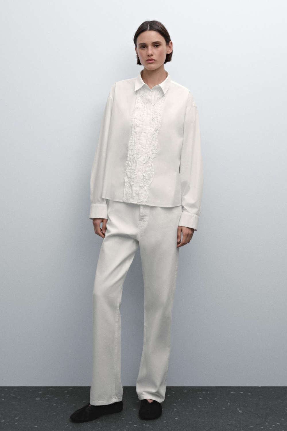 Shirt With Embroidered Placket Detail