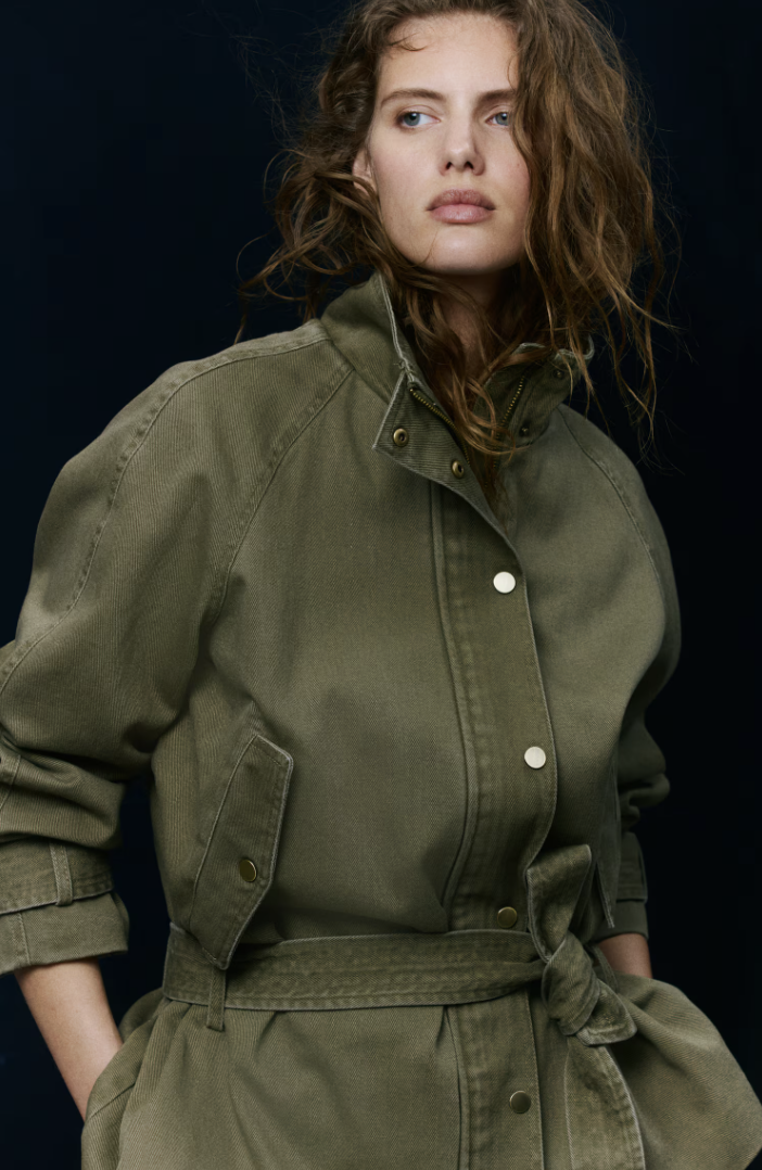 H&amp;amp;M , Belted Cotton Twill Jacket