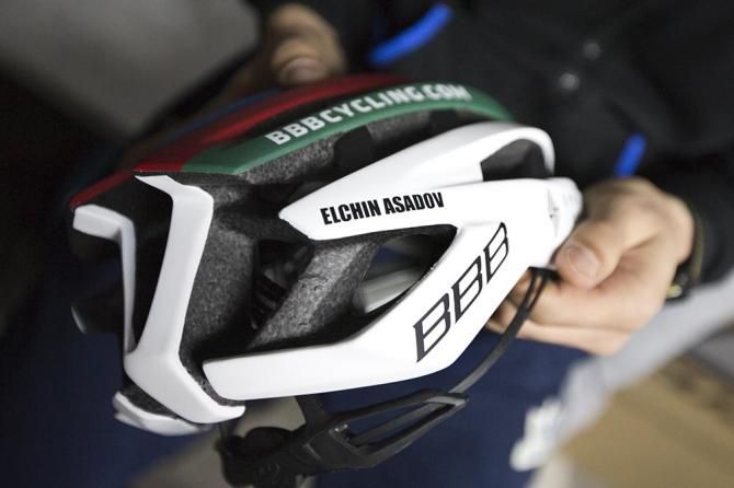 The helmet for Azeri national champion Elchin Asadov