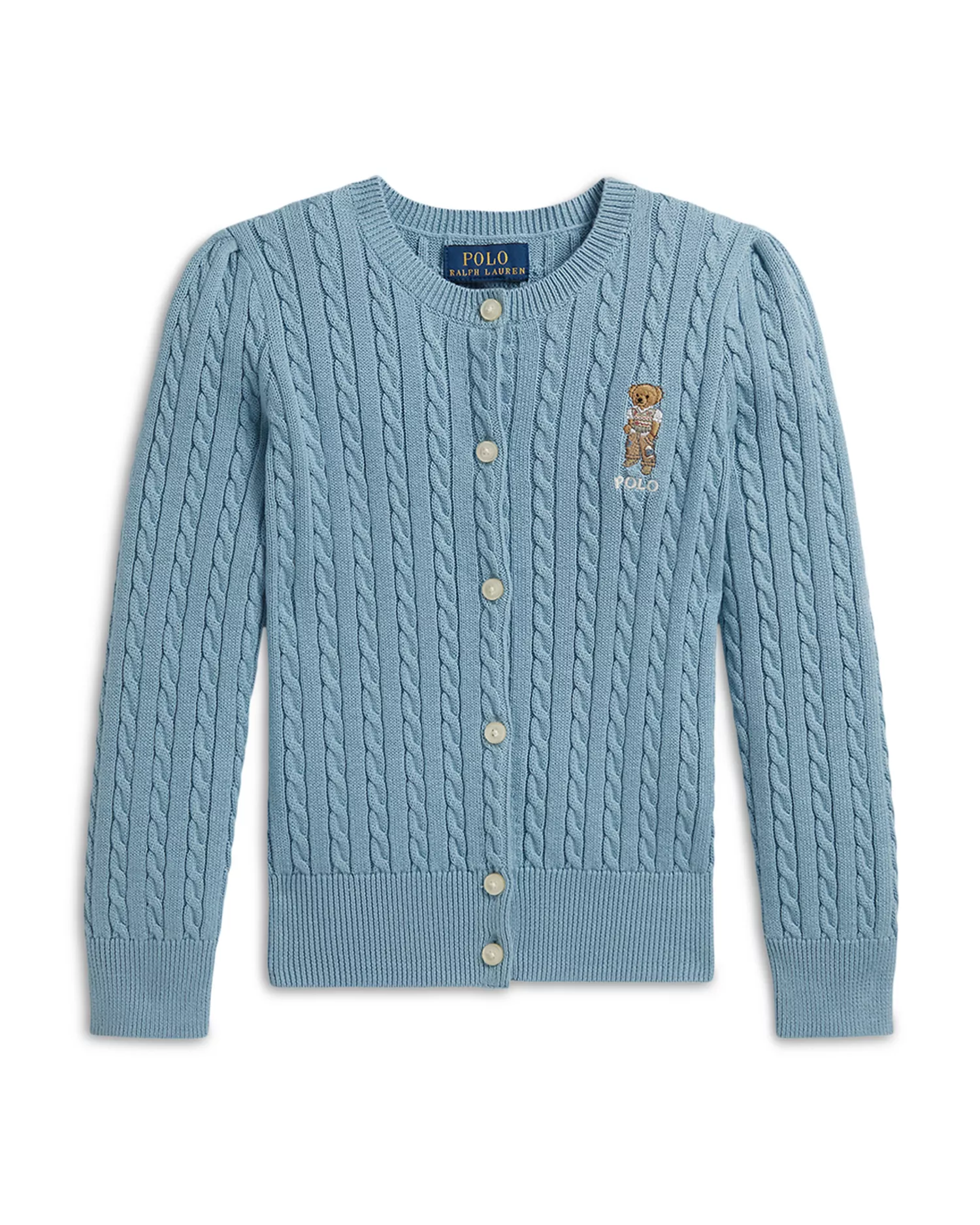 Polo Ralph Lauren, Girls' Polo Bear Mini Cable Cotton Cardigan