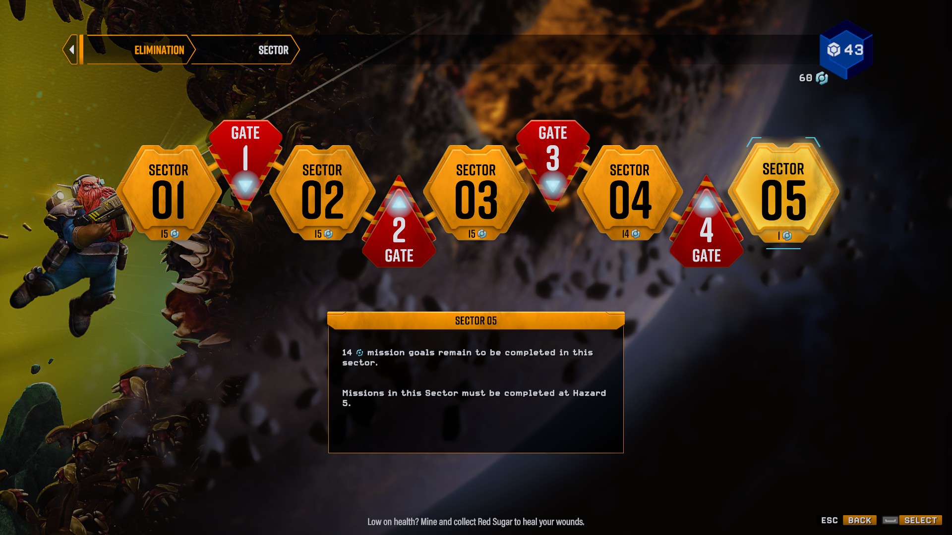 The Elimination mission track in Deep Rock Galactic: Survivor.