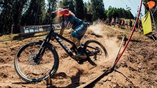 Valentina Holl at the UCI DH World Cup in Vallnord, Andorra