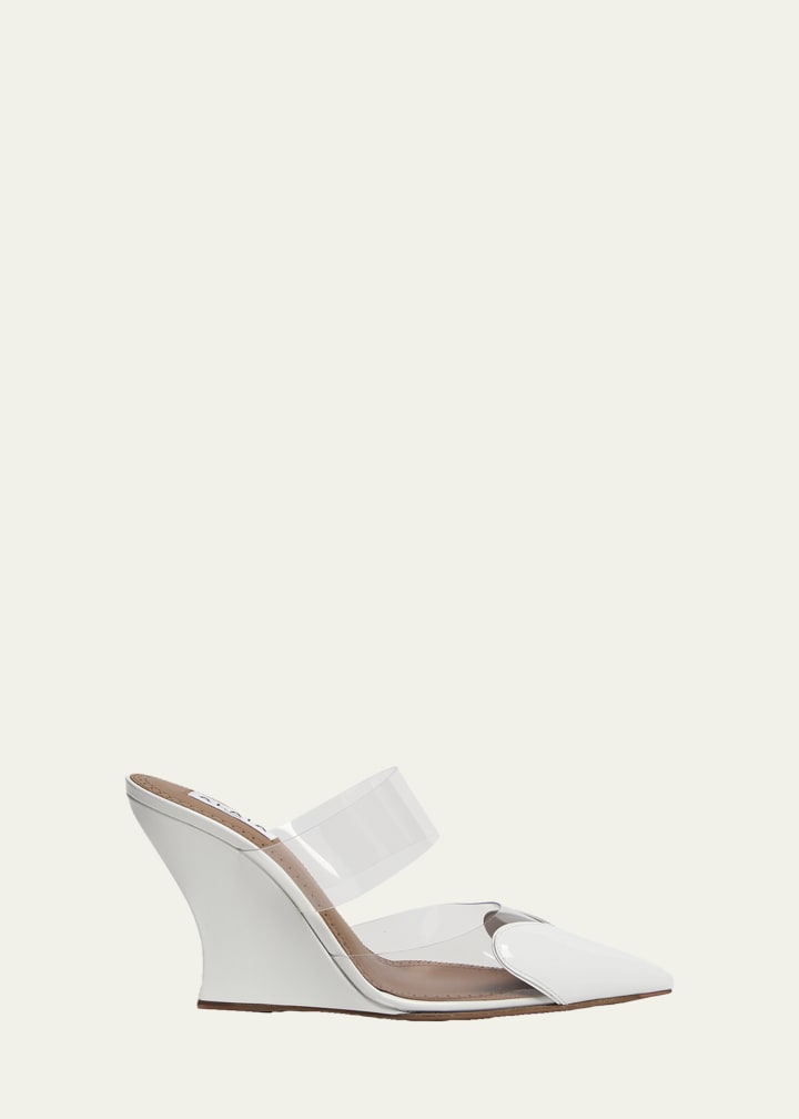 90mm Coeur Heart Clear Wedge Mules