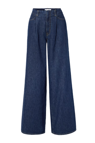 SLVRLAKE Taylor Pleated Low-Rise Wide-Leg Jeans