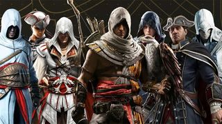 Assassins from AC games standing together