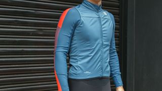 Sportful's BodyFit Pro wind vest worn over the BodyFit Pro Thermal jersey
