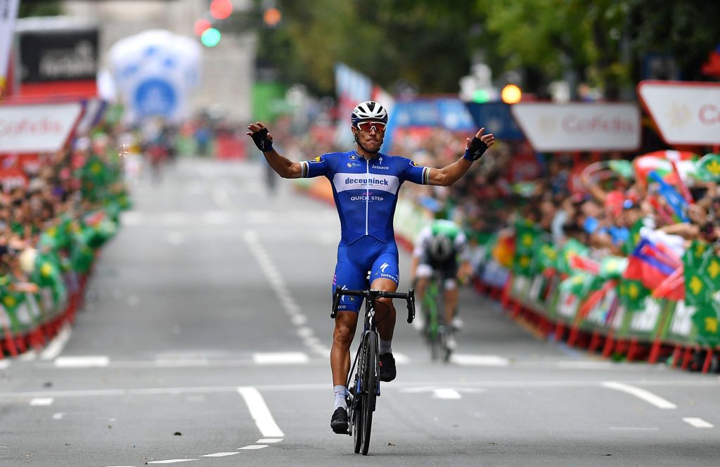 Gilbert crosses the line for victory on stage 12