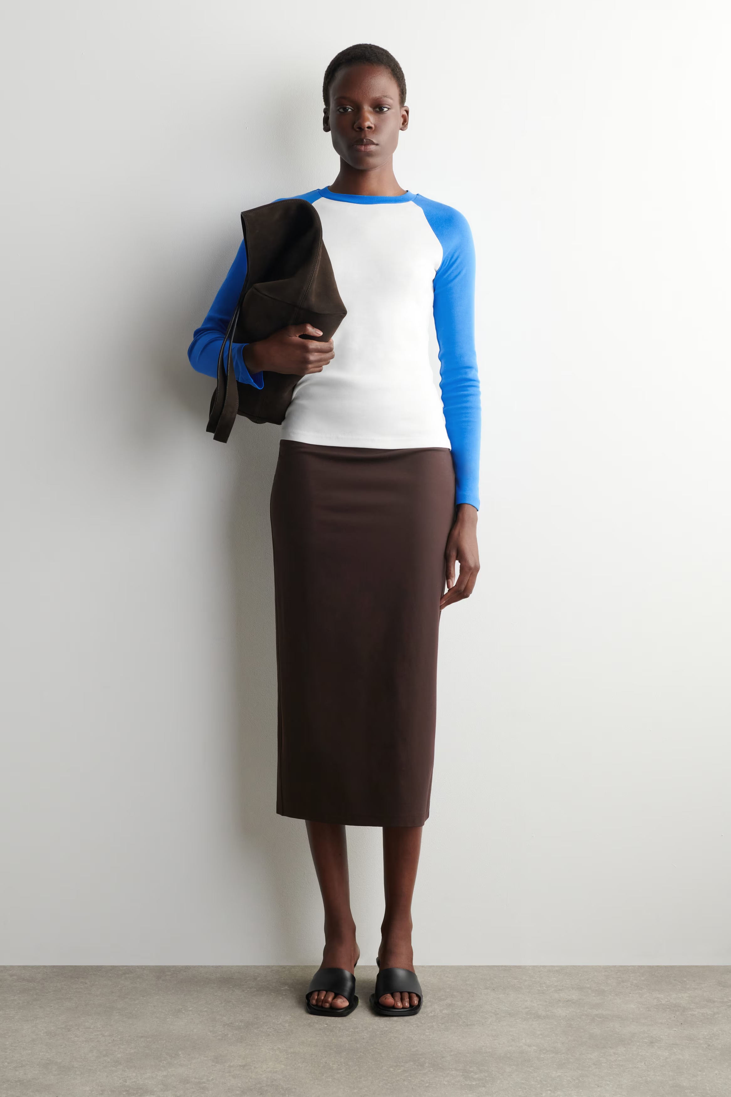 cos, Contrast-Sleeve T-Shirt