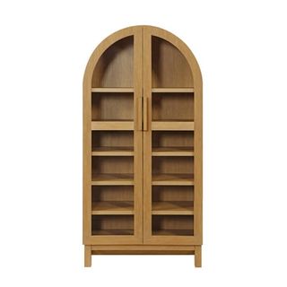 Better Homes & Gardens Juliet Arc Cabinet With Adjustable Shelves Light Honey Finish