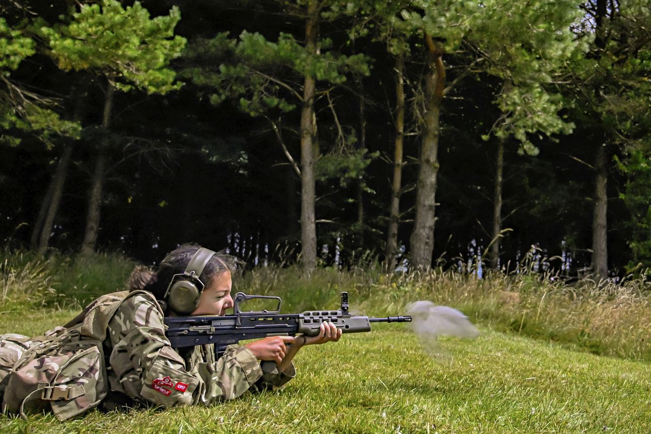 Bullet being fired from gun
