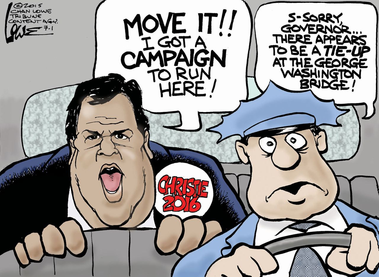 Political cartoon U.S. Chris Christie 2016