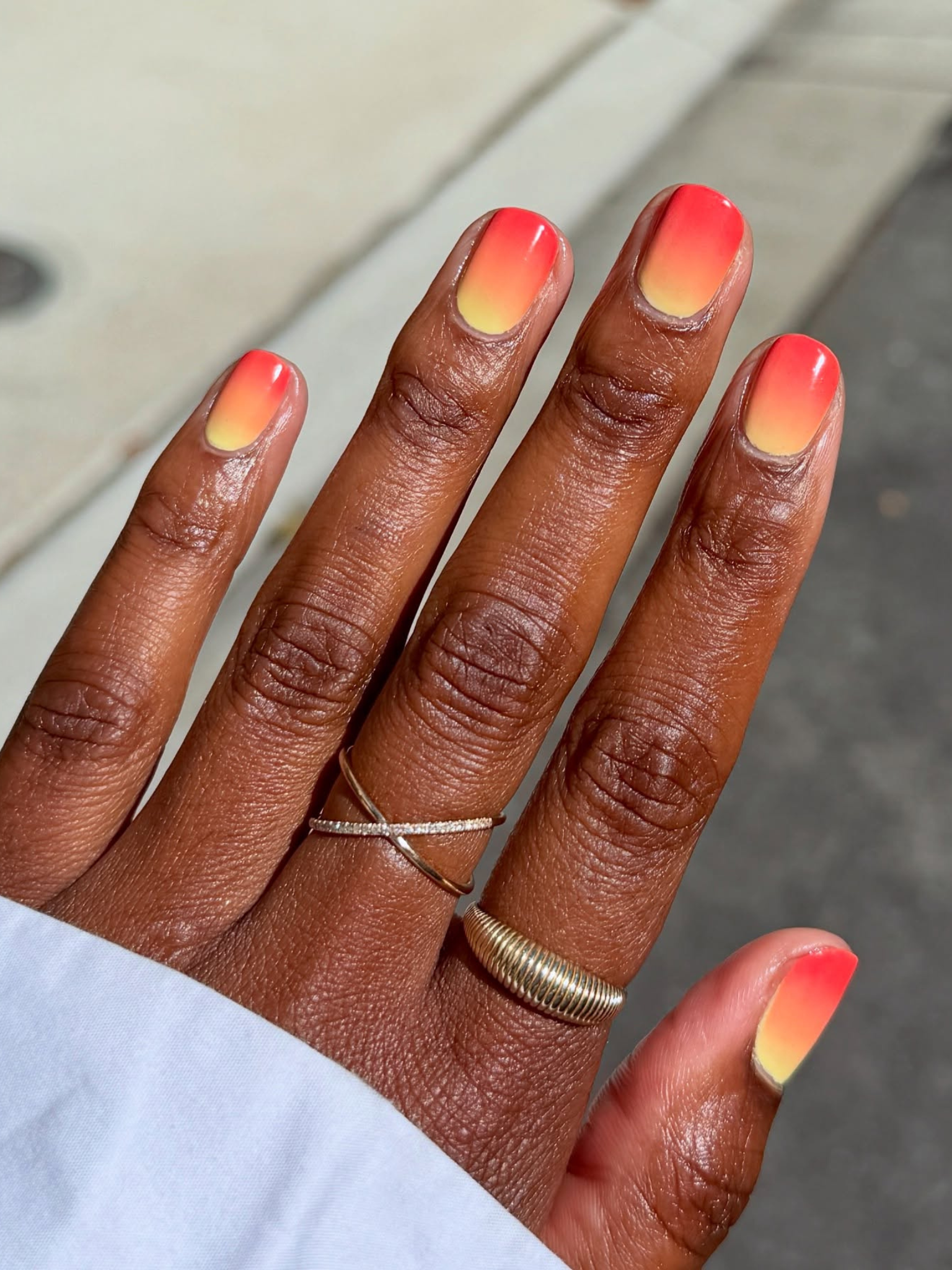 sunset ombre nails
