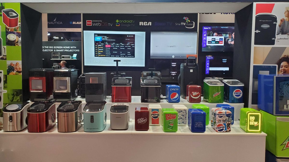 mini fridges in retro style