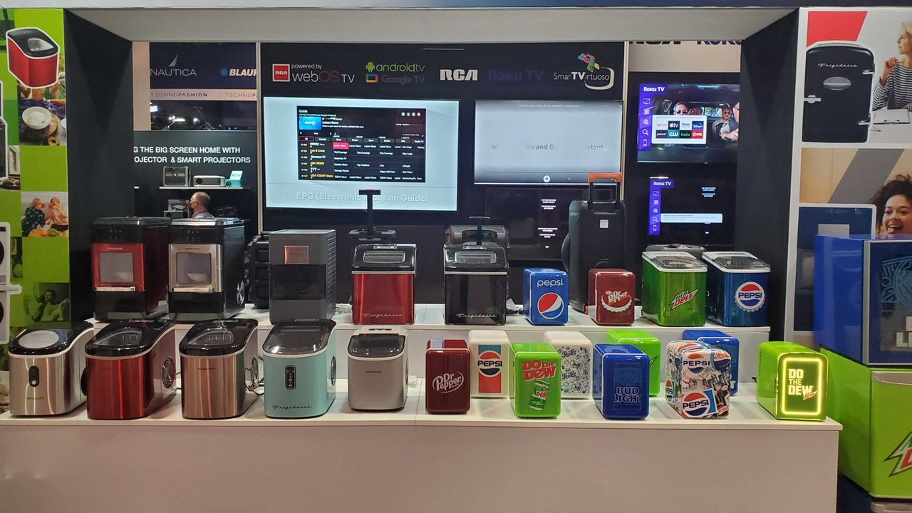 mini fridges in retro style
